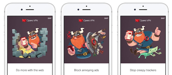 Бесплатный VPN приложение Opera для iOS